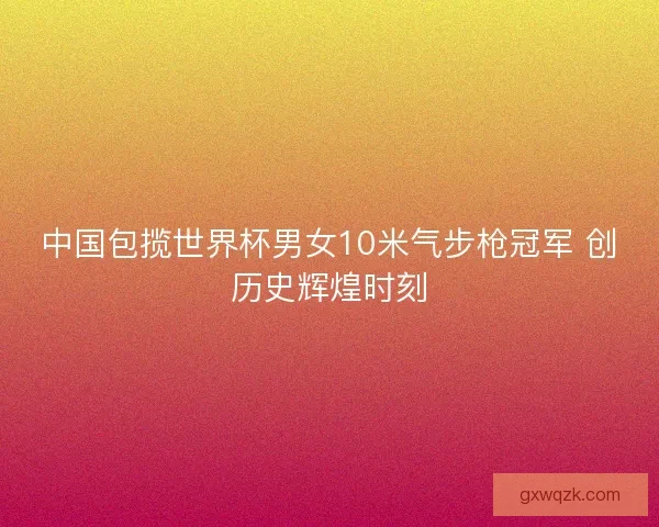 中国包揽世界杯男女10米气步枪冠军 创历史辉煌时刻